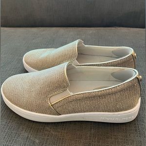 Shimmer gold Michael kors slip ons